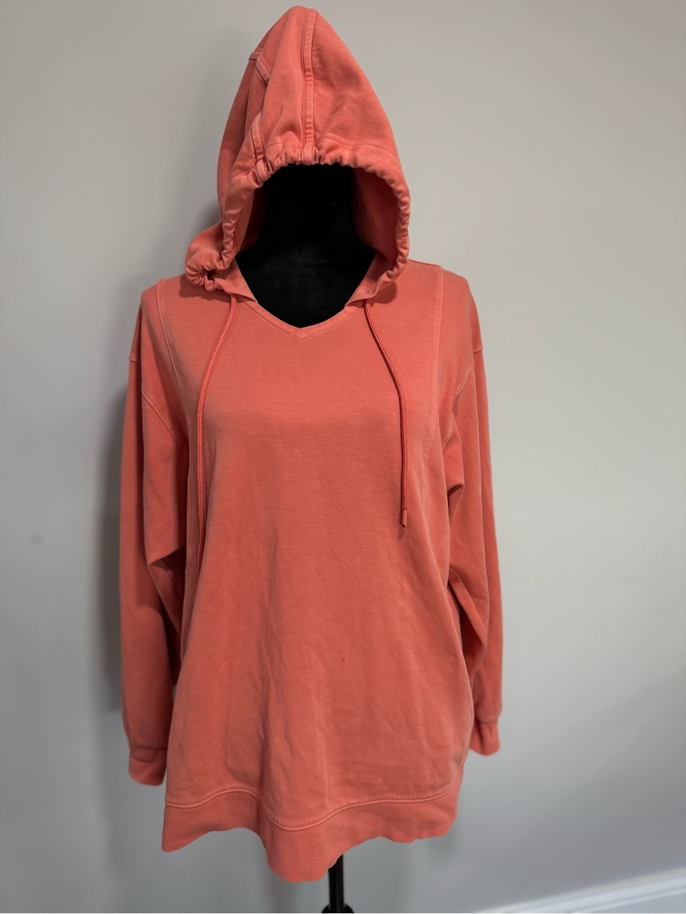 Athleta Coral V‑Neck Hooded Pullover
